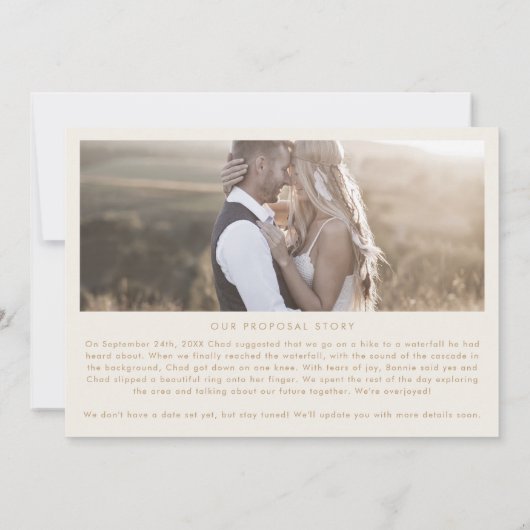 Boho Arch Cream Vorschlag Story 3 Foto Verlobung Ankündigung (Rückseite)