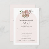 Boho Arch Dusty Orchids Botanische Hochzeit RSVP Karte (Vorne/Hinten)