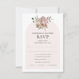 Boho Arch Dusty Orchids Botanische Hochzeit RSVP Karte