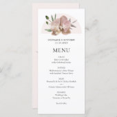 Boho Arch Dusty Orchids Floral Wedding Menükarte (Vorne/Hinten)
