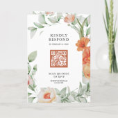 Boho Arch Earthy Floral All in One QR Code Wedding Einladung (Rückseite)