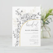 Boho Arch Elegantes Flora und Fauna Modernes Braut Einladung (Stehend Vorderseite)