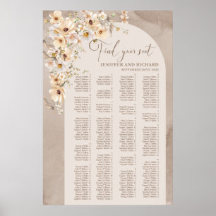 Boho arch Elfenbeinküste Wildblumen Alphabetische Poster