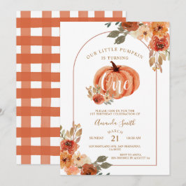Boho Arch Fall Birthday Floral Einladung