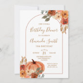 Boho Arch Fall Geburtstag 30. Abendessen Party Einladung (Vorderseite)