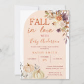 Boho Arch Fall In Liebe Babydusche rustikale Blüte Einladung (Vorderseite)