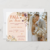 Boho Arch Fall In Liebe Brautparty Rustikale Flora Einladung (Vorderseite)