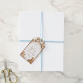 Boho Arch Fall Woodland Animals Baby Dusche Geschenkanhänger (Mit Garn)