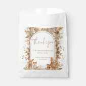 Boho Arch Fall Woodland Animals Baby Dusche Geschenktütchen (Vorderseite)
