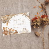Boho Arch Fall Woodland Animals Windeln Raffel Begleitkarte
