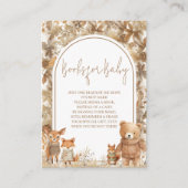 Boho Arch Fall Woodland Tiere Bücher für Baby Begleitkarte (Vorderseite)