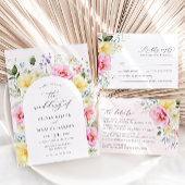 Boho Arch farbenfrohe Blumen Frühjahr Elegante Hoc Einladung