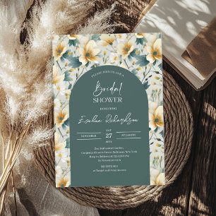 Boho arch farbige staubgelbe Wildblumen Einladung
