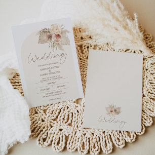 Boho Arch Floral Pampas Grass Floral Wedding Einladung