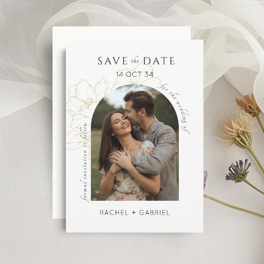 Boho Arch floral Wedding Save the Date