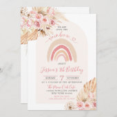 Boho Arch Floral Wir sind über dem Regenbogen Gebu Einladung (Vorne/Hinten)