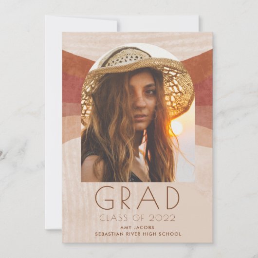 Boho Arch Foto Girl High School Abschluss (Vorderseite)