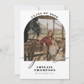 Boho Arch Foto Moderne Schrift Graduierung Einladung (Vorderseite)