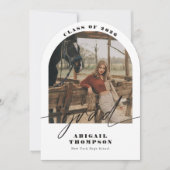 Boho Arch Foto Moderne Schrift Graduierung Einladung (Vorderseite)