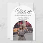 Boho Arch Foto Moderne Schrift Graduierung Einladung (Rückseite)