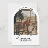 Boho Arch Foto Moderne Schrift Graduierung Einladung (Vorderseite)