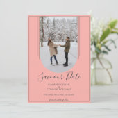 Boho Arch Foto Save the Date | Koralle (Stehend Vorderseite)