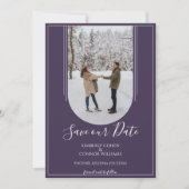 Boho Arch Foto Save the Date | Lila (Vorderseite)