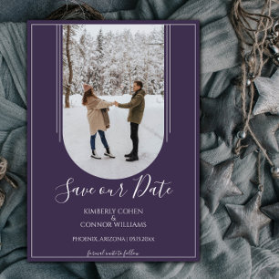 Boho Arch Foto Save the Date Lila