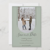 Boho Arch Foto Save the Date | Sage Green (Vorderseite)