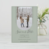 Boho Arch Foto Save the Date | Sage Green (Stehend Vorderseite)