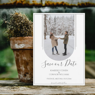 Boho Arch Foto Save the Date Weiß