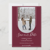 Boho Arch Foto Save the Date | Wine Red (Vorderseite)