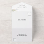 Boho Arch Foto Wildblumen & QR Code Wedding All In One Einladung (Außenbereich)