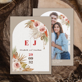 Boho arch frame floral Earth tönt Hochzeitsstift F Save The Date