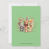 Boho Arch Greenery Woodland Animals Baby Shower Dankeskarte (Rückseite)