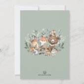 Boho Arch Greenery Woodland Animals Baby Shower Einladung (Rückseite)