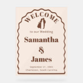 Boho Arch Herzlich willkommen bei der Zeremonie im Acrylschild (Vorderseite)