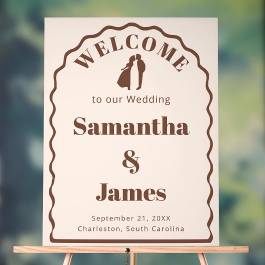 Boho Arch Herzlich willkommen bei der Zeremonie im Acrylschild (Neutral)