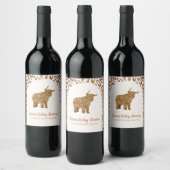 Boho Arch Holy Cow Western Babydusche Weinetikett (Flaschen)