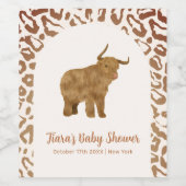 Boho Arch Holy Cow Western Babydusche Weinetikett (Einzelnes Label)