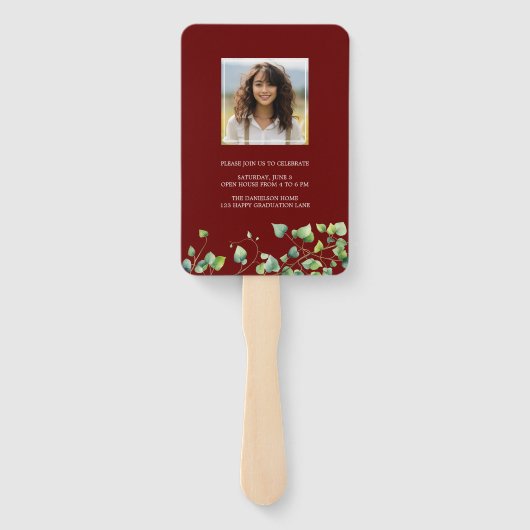 Boho Arch Ivy, Deep Red Abschluss Fächer (Rückseite)