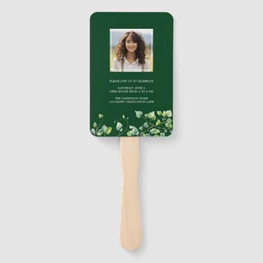 Boho Arch Ivy, Forest Green Abschluss Fächer (Rückseite)