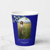 Boho Arch Ivy, Navy Blue Abschluss Pappbecher (Vorderseite)