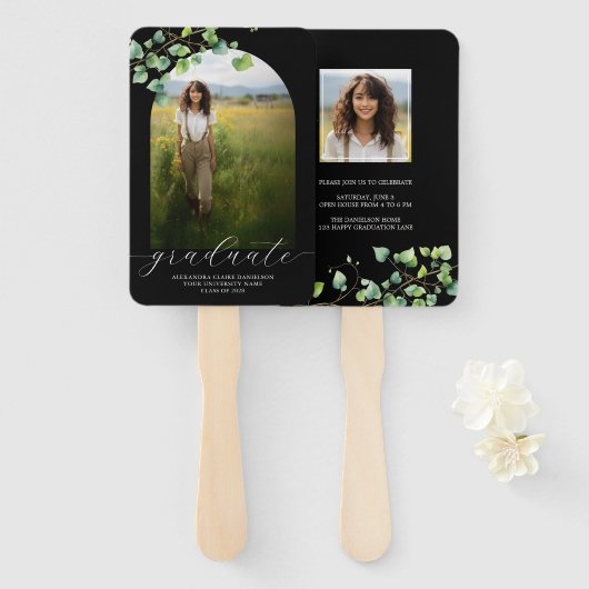 Boho Arch Ivy, Schwarzer Abschluss Fächer (Vorne und Hinten)