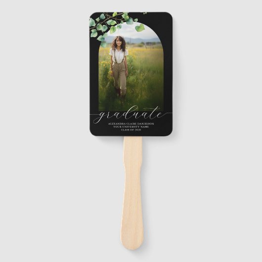 Boho Arch Ivy, Schwarzer Abschluss Fächer (Vorderseite)