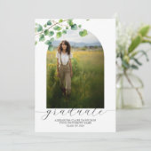 Boho Arch Ivy, Weißer Abschluss Einladung (Stehend Vorderseite)