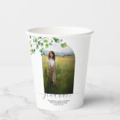 Boho Arch Ivy, Weißer Abschluss Pappbecher (Vorderseite)