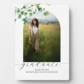 Boho Arch Ivy, White Tabletop Easel Fotoplatte (Vorderseite)