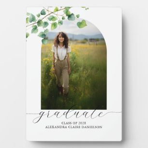 Boho Arch Ivy, White Tabletop Easel Fotoplatte