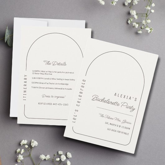 Boho Arch Junggeselinnen-Abschied Einladung